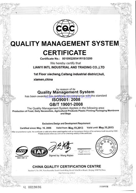 Lianyi International industrial and trading co.,Ltd Kontrola jakości