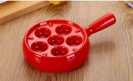 6 gniazdkowe okrągłe ceramiczne płytki ślimaka z rękojeścią w dostosowanym kolorze