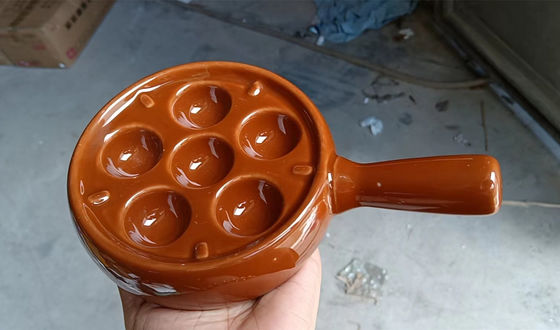6 gniazdkowe okrągłe ceramiczne płytki ślimaka z rękojeścią w dostosowanym kolorze