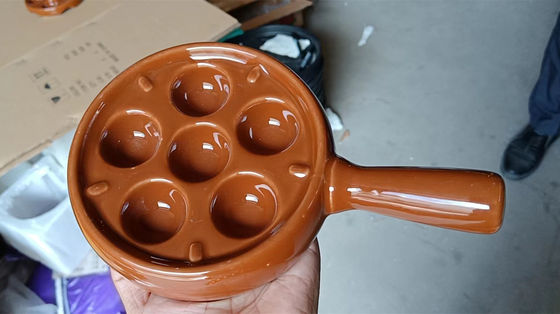 6 gniazdkowe okrągłe ceramiczne płytki ślimaka z rękojeścią w dostosowanym kolorze
