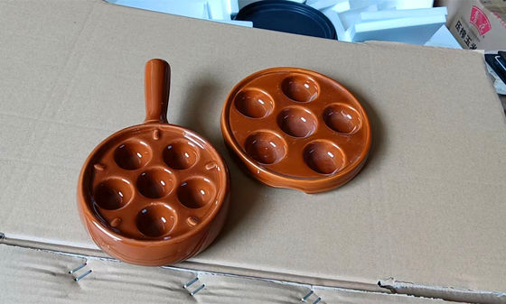 6 gniazdkowe okrągłe ceramiczne płytki ślimaka z rękojeścią w dostosowanym kolorze