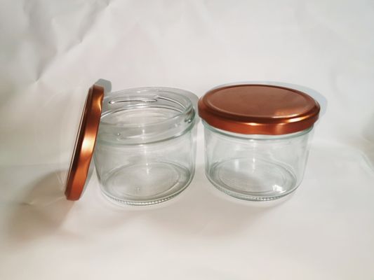 Wysokiej przejrzystości Żywność Kawiar Szklany słoik standardowy 8OZ 240ml Z metalową pokrywą