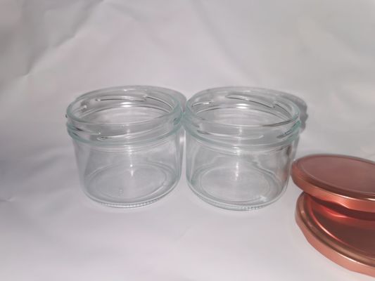 Wysokiej przejrzystości Żywność Kawiar Szklany słoik standardowy 8OZ 240ml Z metalową pokrywą