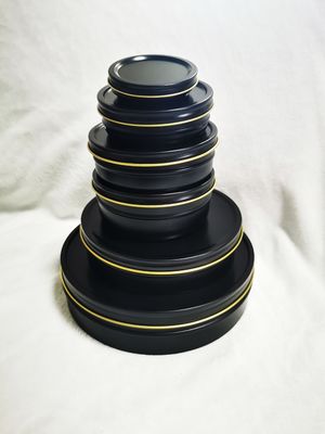 Próżna puszka z kawiaru, puszka z puszki żywnościowej, opakowanie 1000 ml/g 1 kg, w środku złoto