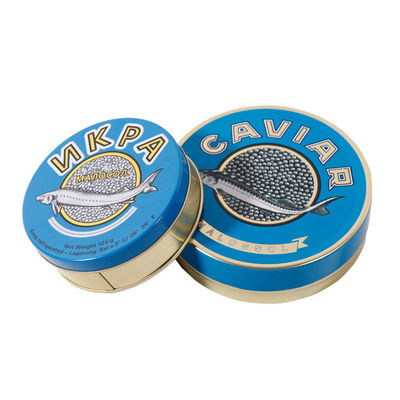 Lekki okrągły opakowanie kawioru, pusty puszek kawioru 100 g 125 g 250 g 500 g
