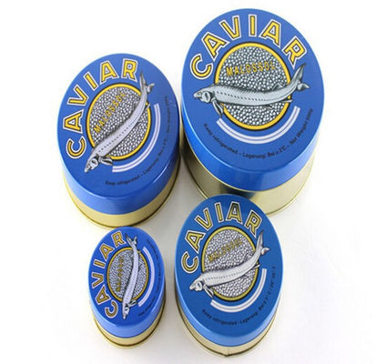 Lekki okrągły opakowanie kawioru, pusty puszek kawioru 100 g 125 g 250 g 500 g
