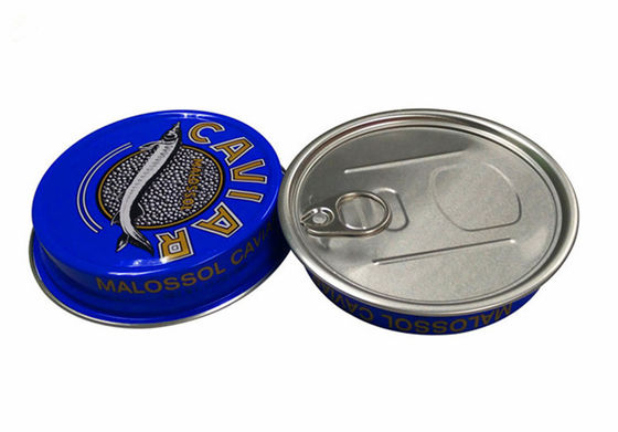 3.5oz 7oz Ring Pull Caviar Packaging Container, Aluminium Caviar Tin Box