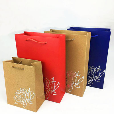 Eco Friendly Kraft Paper Shopping Bags Logo wydrukowane dla sklepów / supermarketów