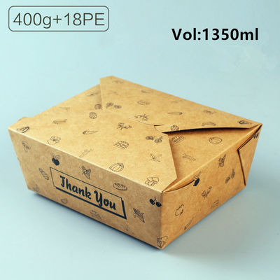 Disposable Takeaway Craft Paper Lunch Food Box Paper Meal Box Standard